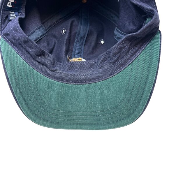 Polo Sport Ralph Lauren Sit Down Bear Embroidered Strapback Hat Cap Vintage Dad - Picture 10 of 11